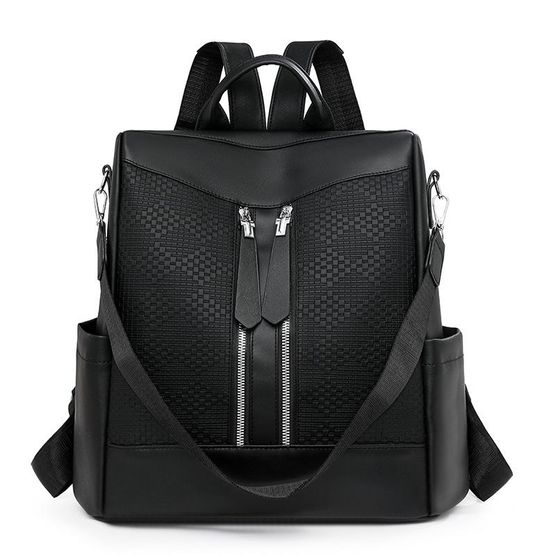 

Рюкзак с принтом Commuter большой емкости из мягкой кожи для женщин чёрный