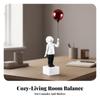 Boy Figurine with Balloon Nordic Style Ornament Minimalist for Entryway, Cabinet