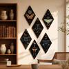 Dark Style Wooden Wall Decor Sun Moon Wall Art Sign Wall Mounted Board  Gothic Style