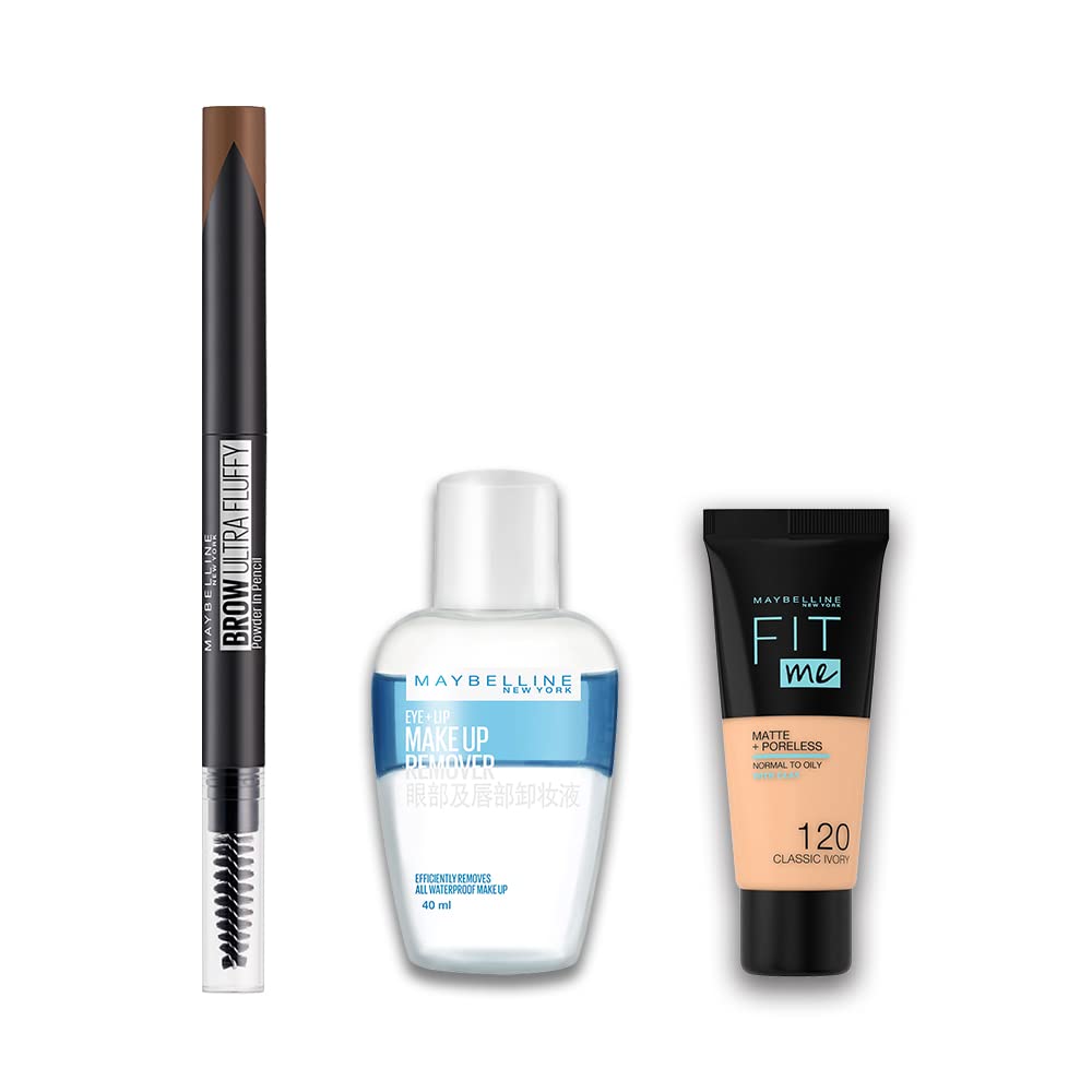 

MAYBELLINE Fashion Brow N remover and mini Eyebrow Light Brown Powder-in-Pencil [with foundation] BR-3