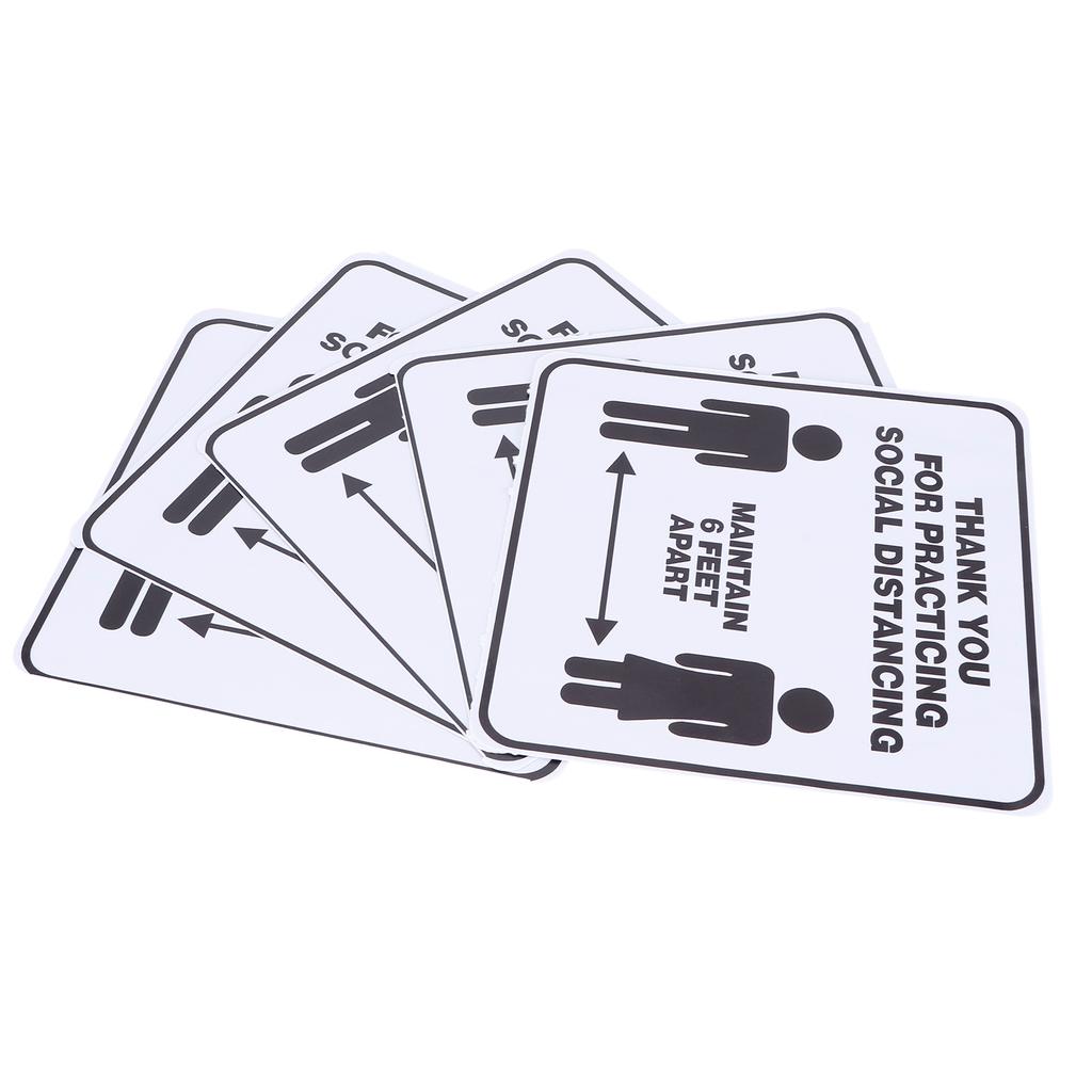 2 Set Floor Sticker Floor Distancing Signs Marker Warning Decal for Mall School Public Area
