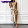 PEYWOW Abiti casual senza maniche con stampa tinta unita primavera estate moda donna