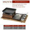 Dining room single and double tableware Cast iron barbecue plate Square alcohol oven baking tray Korean style barbecue stove set