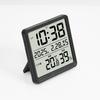 Magnetic Digital Alarm Clock with Date Time Temperature Humidity LCD Display Battery Operated for Modern Home Decors