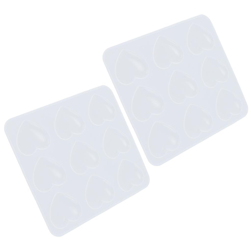 2 Stück Silikonformen 9 Vertiefungen Herzformen Epoxidharz Tropfenkleber DIY Dekorationsformen