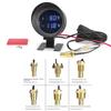 2 In 1 LED Digital Round Water Temp Gauge Voltmeter with 10mm 1/8NPT Sensor Water Tee Adapter for 12V 24V Car Truck Motorcycle