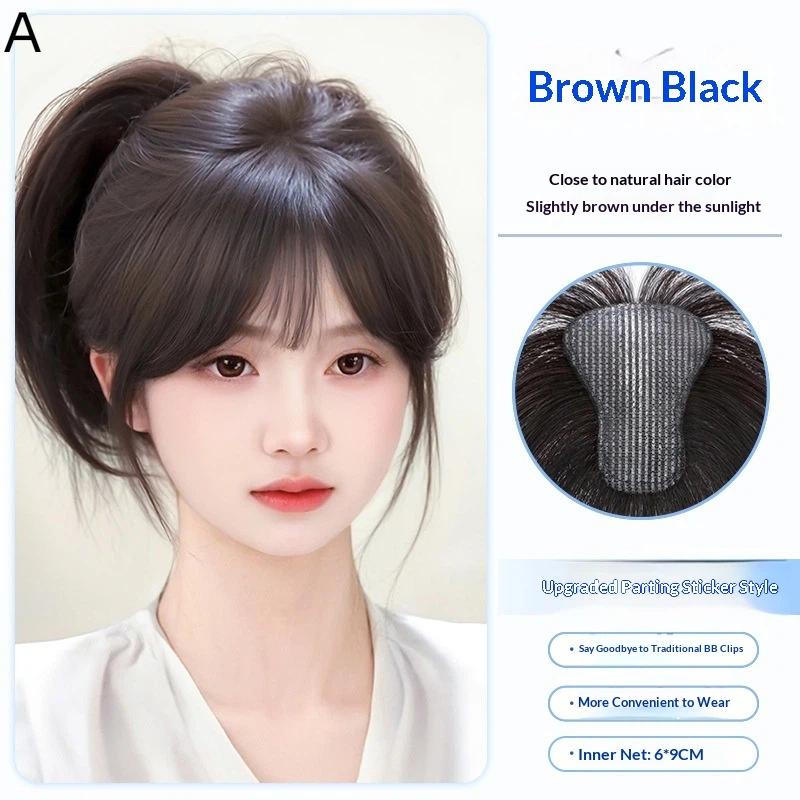 Real Human Hair Women's Toppers with No Show Seam Stickers for Instant Hair Volume and Repair Daily