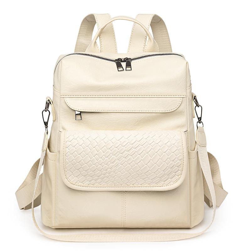 Backpack Women's New Woven Backpack Fashion Versatile Casual Multifunctional Travel Bag Women
