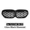 Car Tuning Front Gloss Black Kidney Diamond Grille for BMW X1 F48 2020 2021 2022 SUV sDrive18i sDrive20i xDrive20i