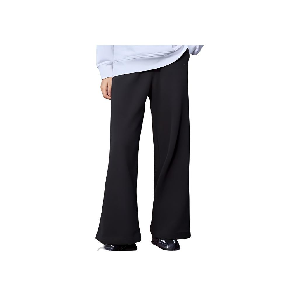 Li Ning Sports Lifestyle Serie Einfarbig Kordelzug Elastischer Bund Gerades Bein Strick Sporthose Damen Unterteile Schwarz AKLSH08-2