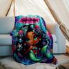 1PC Custom Name Mermaid Fantasy Underwater World outdooor Flannel blankets Patterns Throw Blanket All-Season Soft Gift for Couch, Bed, Camping gifts