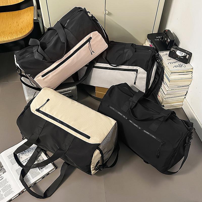 Travel Bag Large Capacity Solid Color Simple Business Travel Storage Aircraft Shoulder Bag Fitness Sports Lightweight Duffel Bag
