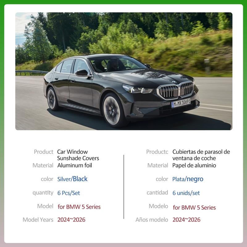 Car Magnetic Sunshades for BMW 5 Series G60 520i M Sport 2024~2026 Roof Windows Sun Visor Windshield Curtain Sunroof Accessories