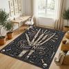 Serpent Floral Theme Soft Crystal Velvet Rug Custom Name & Text Print Non Slip Floor Rug for Bedroom Living Room