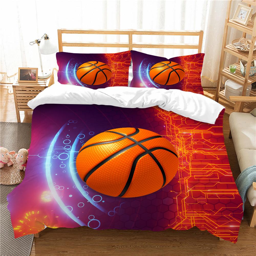 

Комплект постельного белья с изображением баскетбола 3D, пододеяльник с спортивным пухом, наволочка 2/3 шт., односпальная двуспальная кровать, комплект пододеяльников из роскошного домашнего текстиля, подарок Baby 100x135cm