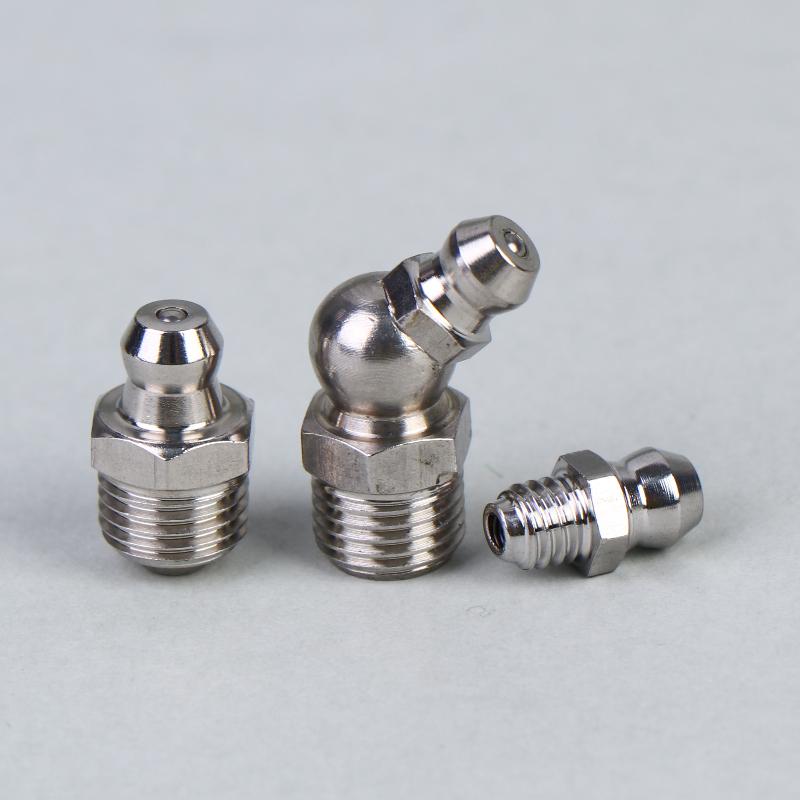 5/10Pcs Ss201 Ss304 Metric External Thread Straight Elbow Type Grease Nipple For Grease Gun Stainless Steel Grease Nipple