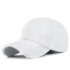 Hand-scrubbed and Aged Smooth Brim Baseball Cap with Holes and Frayed Edges, Personalized Sunshade Baseball Cap