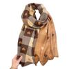New Style Imitation Cashmere Scarf for Women Douyin Live Plaid Versatile Love Decoration Thickened Tassel Scarf Warm Shawl
