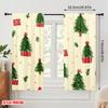 Set Of 2 Plane Printing Curtain Popular Christmas Tree Gift Star Durable Polyester Fabric Without Rod Decorations Outdoor