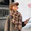 Women's Korean Style Fleece-Like Cashmere Scarf Autumn Winter High-End Warm Shawl Cute Versatile Plaid Neck Warmer