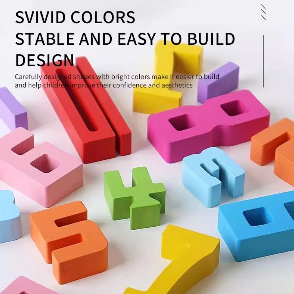 Educational 3D Digital Puzzle Wooden Stacking Blocks Digital Building Blocks  Kids Gift