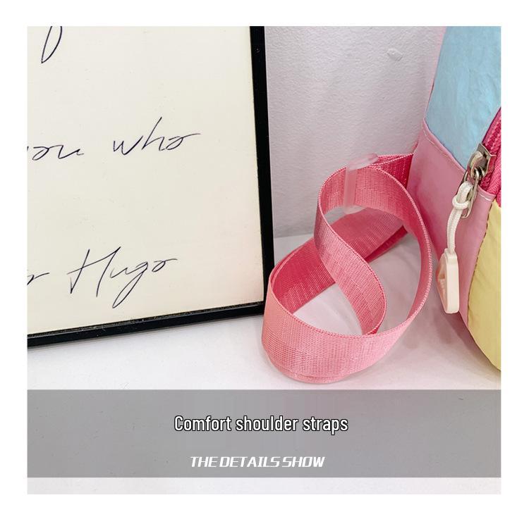 Dopamine Travel Kids' Color Block Mini Crossbody Bag: Versatile Japanese-Korean Style Student Schoolbag