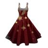 Women's Fashion Casual Christmas Print Sexy Off-the-shoulder Punk Retro Dress