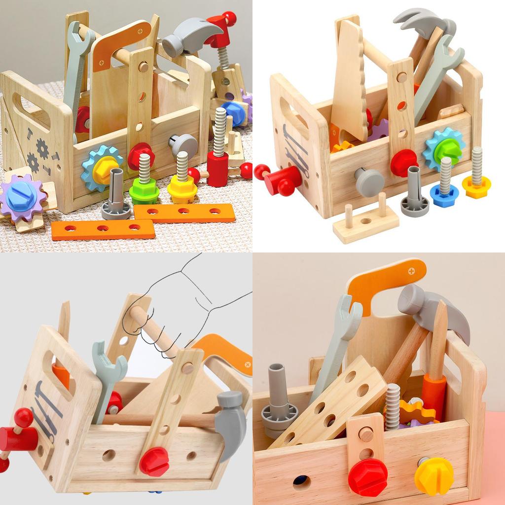 Wooden Kids Educational Toolbox With Screws And Nuts For Early Learning And Handson Play