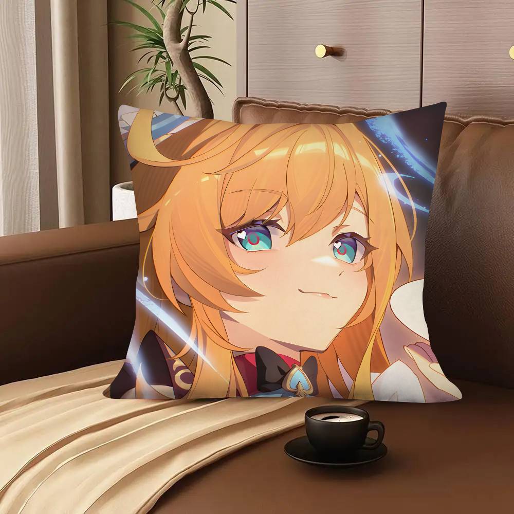 1pc Game Genshin Impact Escoffier Pillow Case Fashion Square Pillowcase Bedroom Sofa Room Ins Decoration Leisure