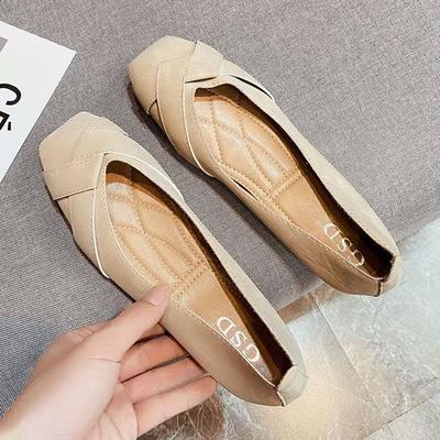 Spring New Single Shoes Women's Doudou Shoes Shallow Mouth Flat Bottom Laden Shoes Gentle Versatile Skirt