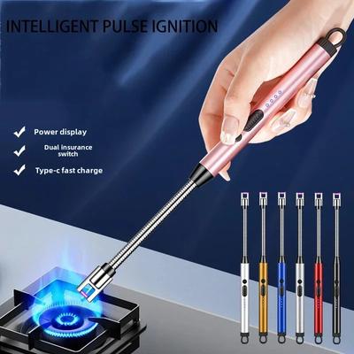 Creative Electric Solitary Electronic Pulse Ignition Household Kitchen Artifact Outdoor Windproof Long Range Charging Lighter