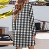 Women's Fashion Plaid V-Neck Long Sleeve Dress