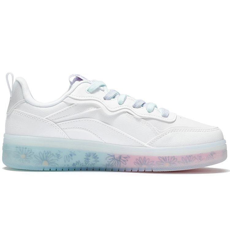 Li Ning Disney X  Collaboration Series Non-Slip Durable Lightweight Low-Top Skate Shoes Women sneaker White AGCS020-2