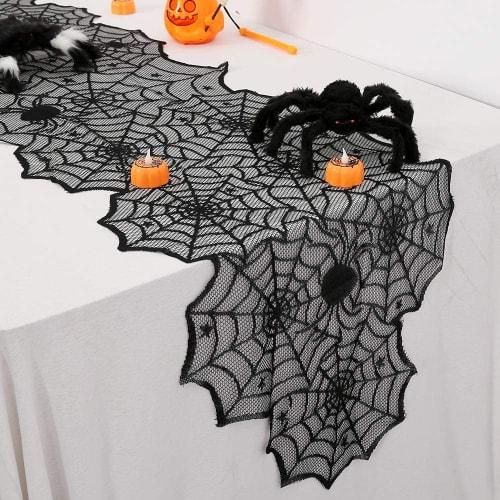 Halloween Table Runner, Tablecloth, Spider Web Dinner Table, Lace Spider Web Table Runner, Halloween Decoration, Table Cover, Halloween Party Decorati