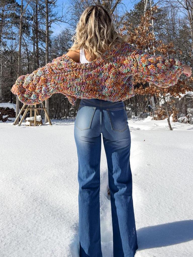 TikTok Hot Seller: Plus Size High Stretch Denim Narrow & Wide Leg Pants for Cross-Border Europe & America, Professional Use Only