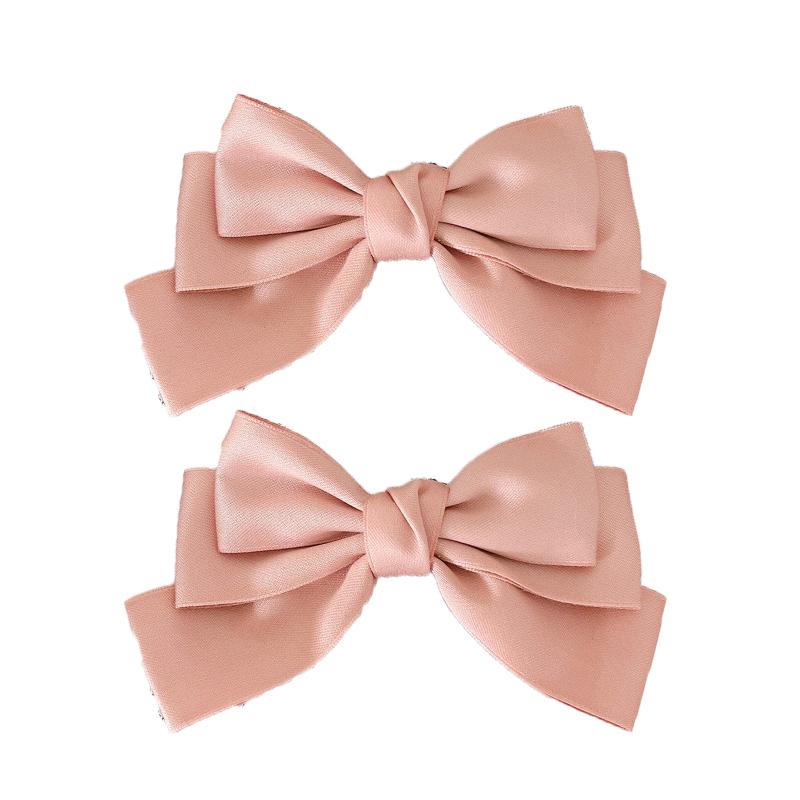 Satin solid color bow hair clip women Korean fashion duckbill clip hair clip hair accessories