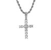 Men's Fashion Copper Zircon Cross Pendant Necklace - European & American Style