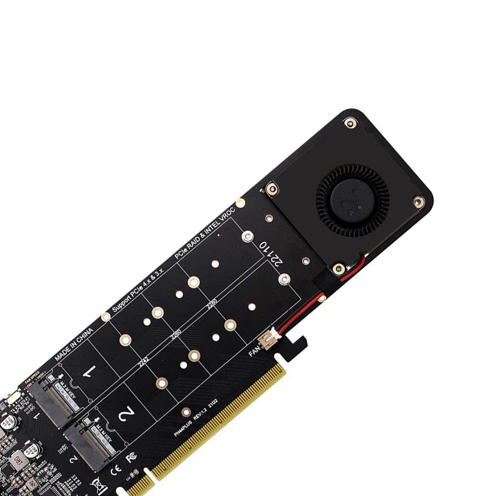 PCIeX16 To M.2 Expansion Card M Key 4 NVME M2 NVME Extended Card 4x32Gbps Adapter Board Support M.2 SSD 2280/60/42/30