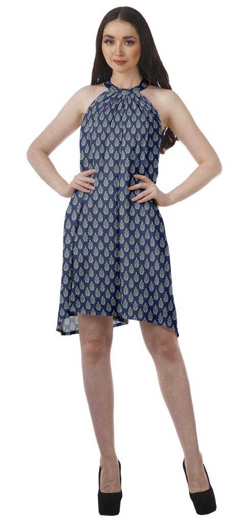 Moomaya Sukienki halter z nadrukiem Kobiety Wysoki dekolt Bez rękawów Tunika Kobiety