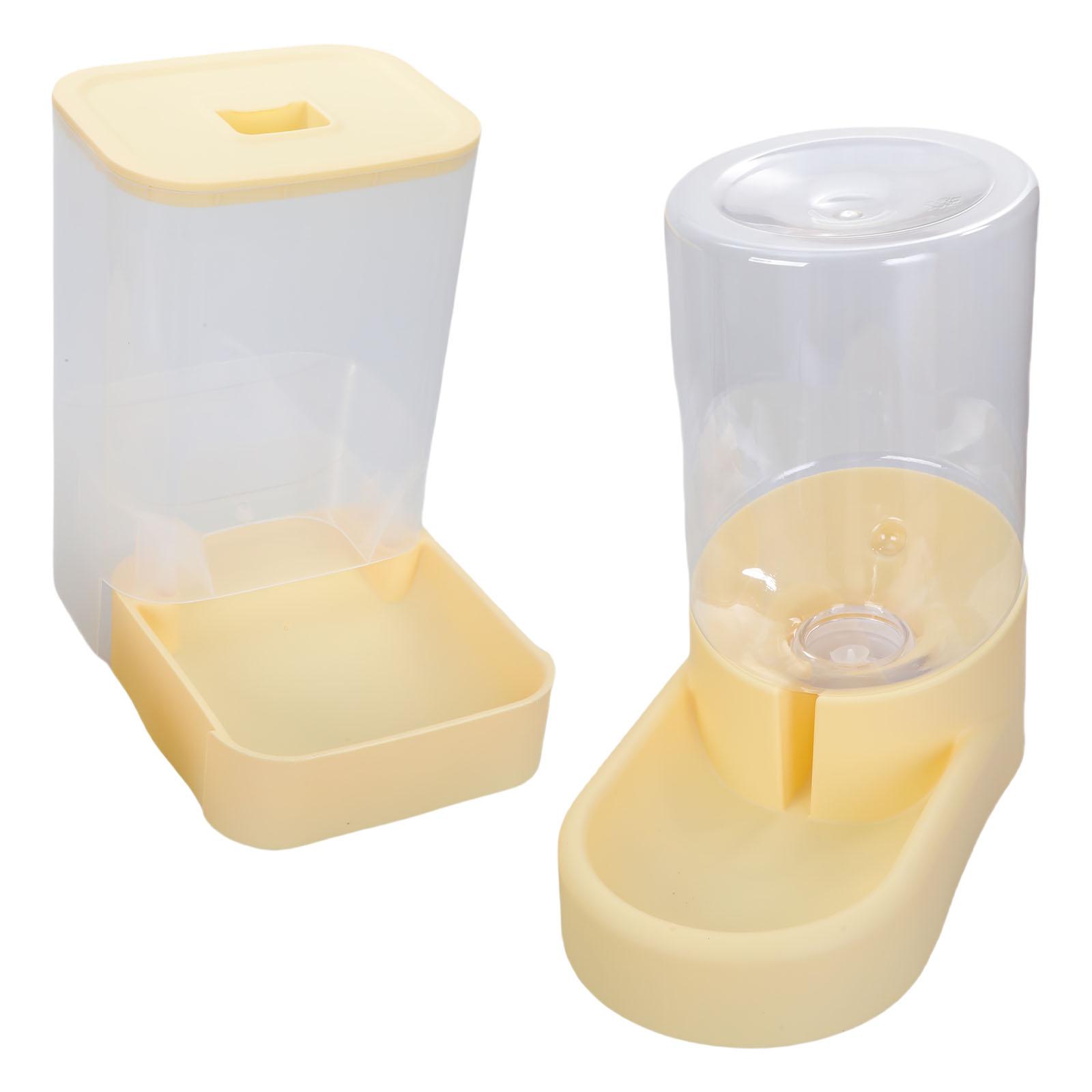 

Automatic Pet Feeder And Water Bowl Set For Cats And Small Dogs With Transparent Food Storage Container Home Decors жёлтый