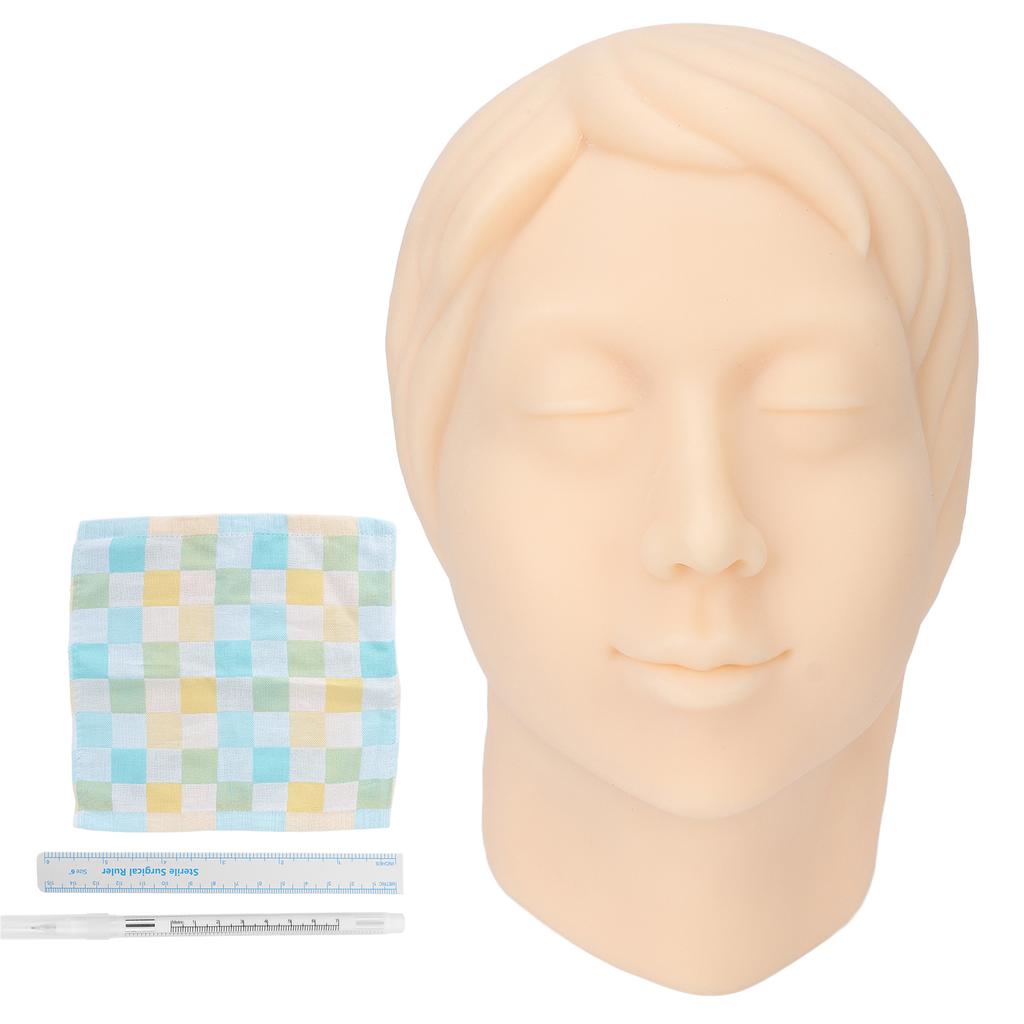 Silicone Head Model Simulation Soft Reusable Silicone Mannequin with Ruler Pen for Eyebrow Tattoo