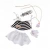 10cm doll Striped Camisole Set Tie Straps Lace Skirt Outfit Ruffled Hem Clothes