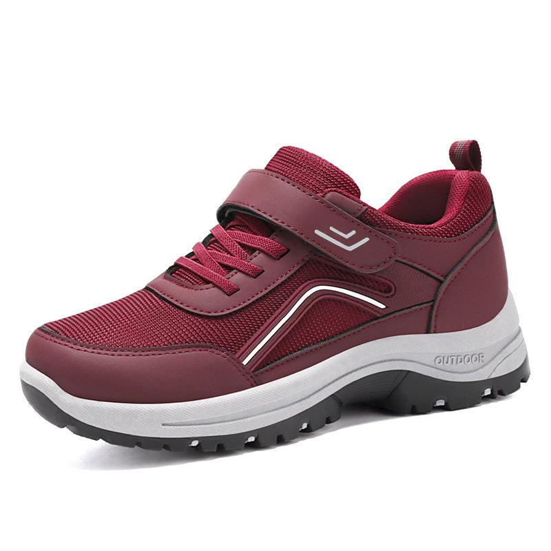 Buty do chodzenia damskie nowe miękka podeszwa wygodne sneakersy na rzepy buty dla matek w średnim i starszym wieku oddychająca siateczka buty codzienne