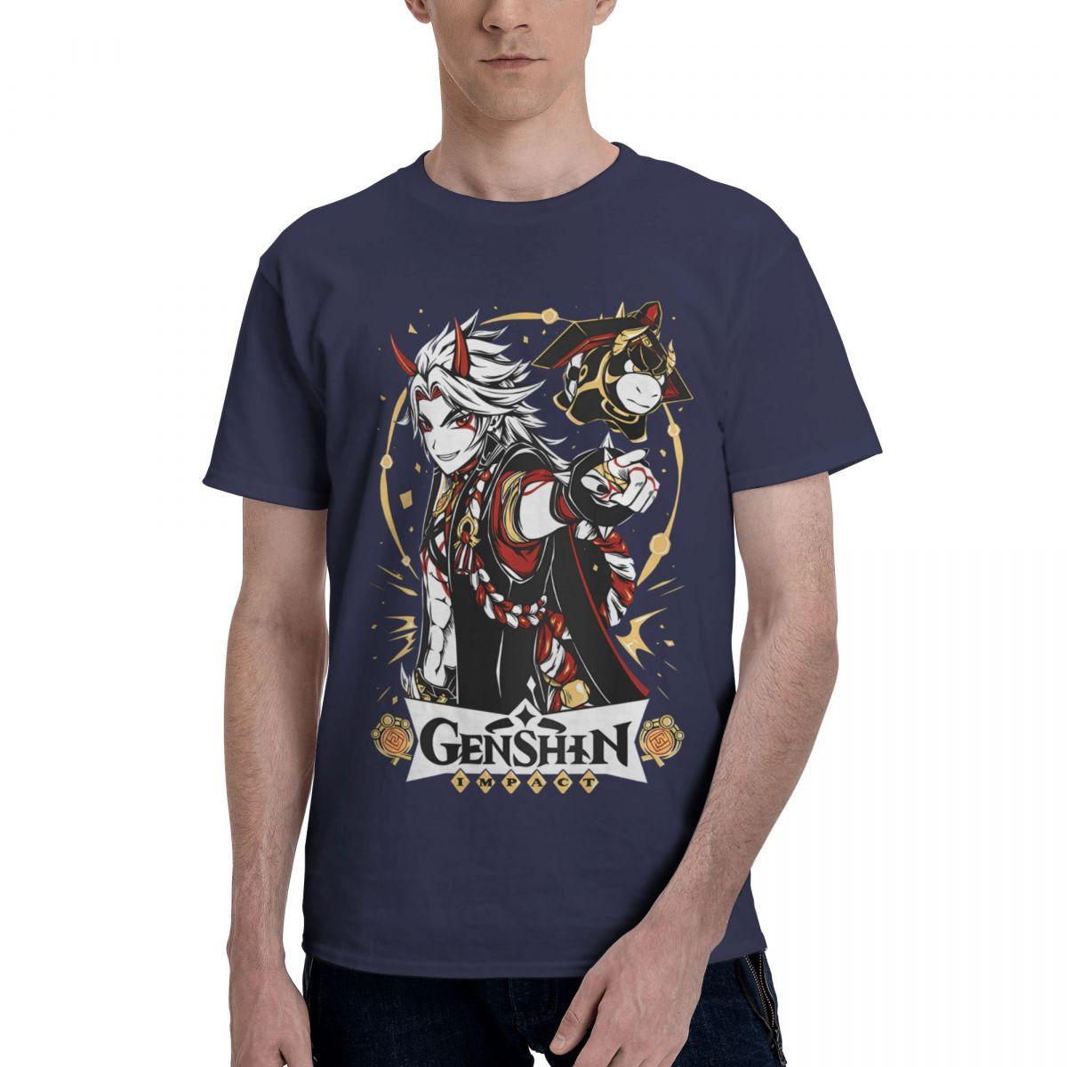 

Genshin Impact Itto Graphic 100 Cotton Casual Breathable Confortable Tshirt Designer Clothes Men Funny Shirt 4XL