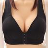 Plus Size Front Closure Wire-Free Push-Up Bra with Side Support for Mature Women