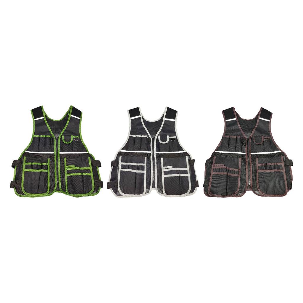 Electrician Tool Vest Adjustable Waist Premium Waterproof Work Vest Storage Bag Holder with Tool Pockets for Carpentry Home DIY
