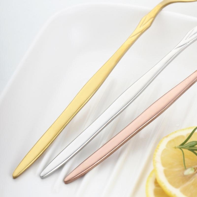 Stainless Steel Coffee Spoon Long-handled Ice-Tea Spoon Long Handle Fruit Fork Tableware Eating Utensils Dishwasher Safe
