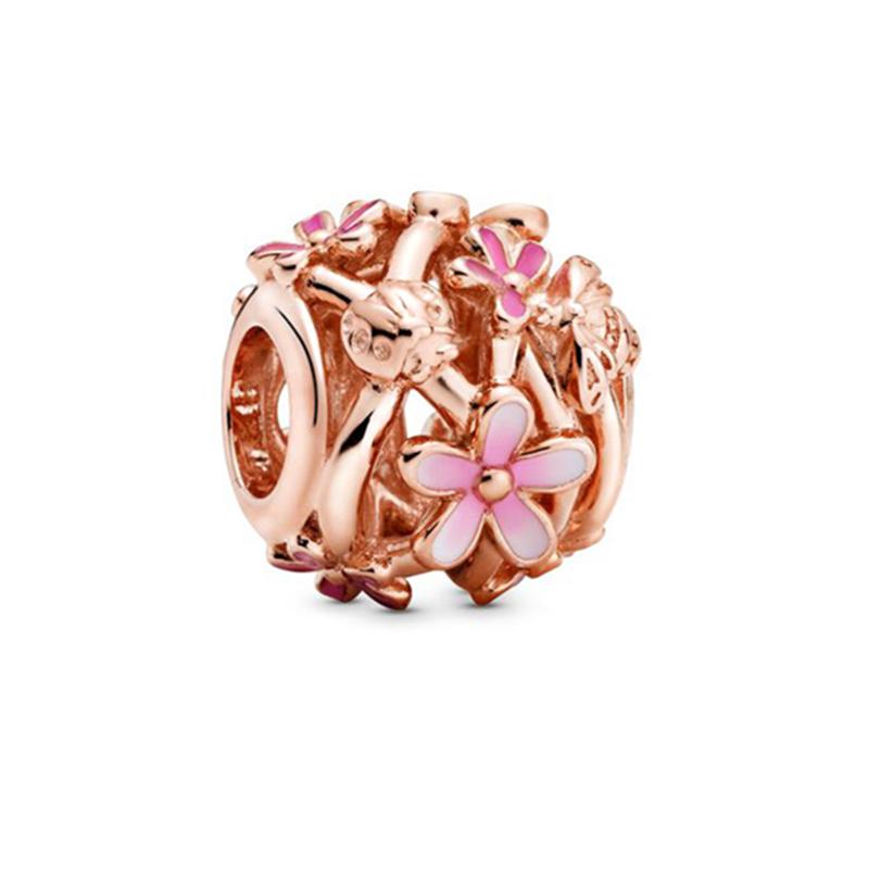 New Sparking Rose Gold Plated Clip Charm Beads Fit Original Snake Bracelet Necklace Beads For Diy Jewelry Women Jewellery Gift