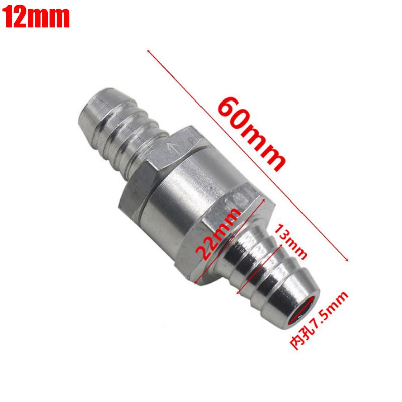 2Pcs 6/8/10/12mm Aluminum Alloy Fuel One-way Check Valve Non Return Check Valve For Carburettor And Low Pressure Fuel Systems