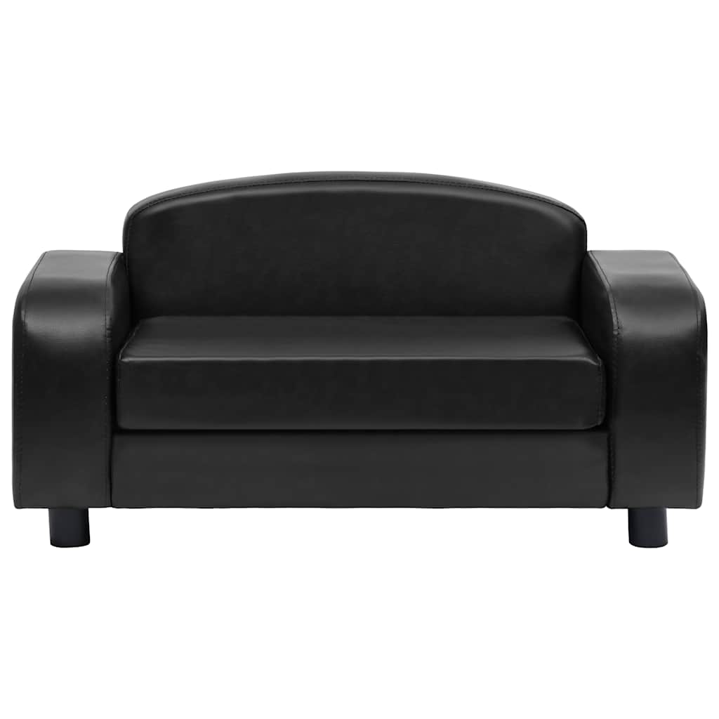 Pet Sofa Black 80 X 50 X 40 Cm Faux Leather